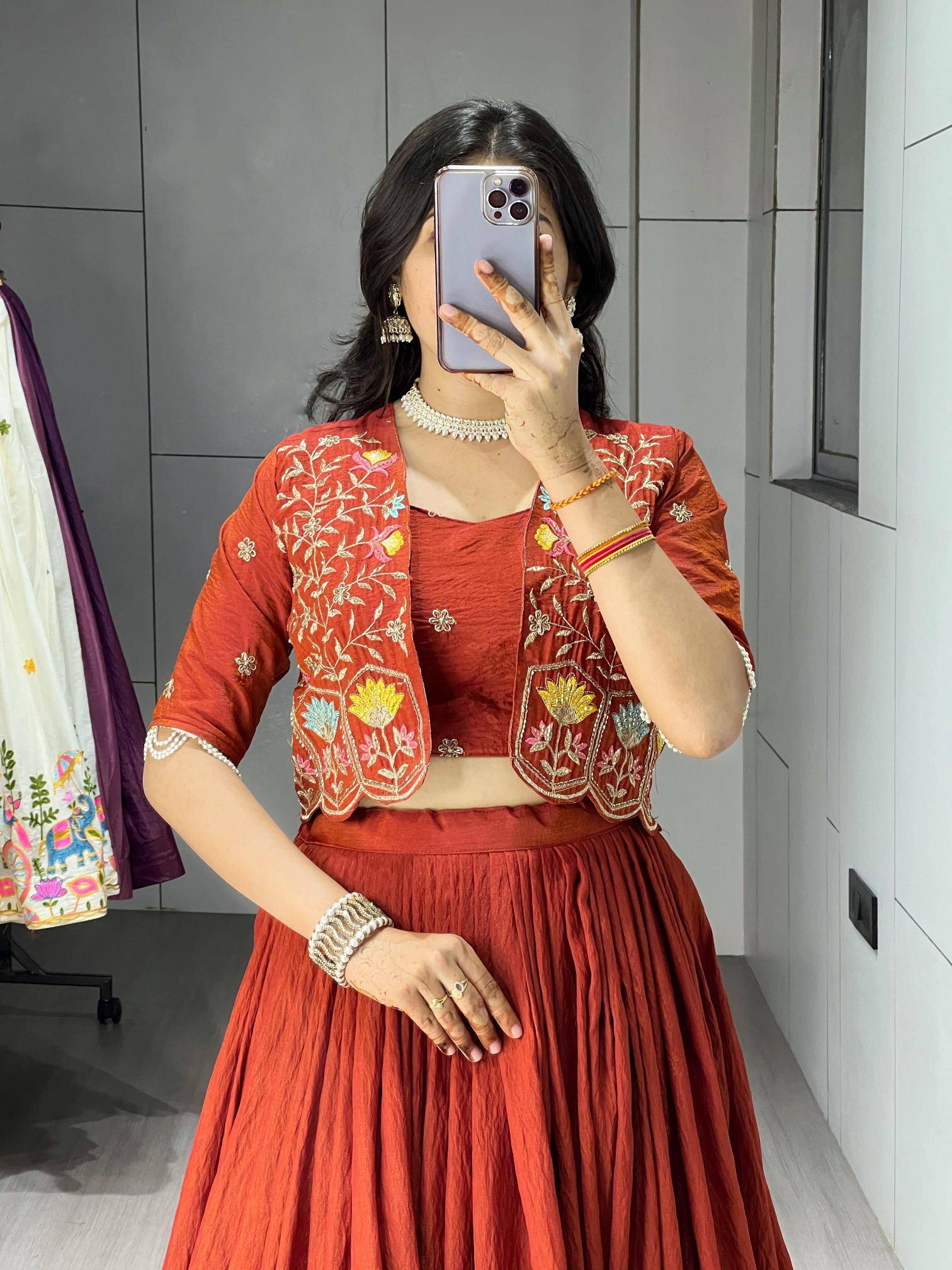 GRTN 8228 RSTORG Vichitra Affordable lehenga choli sets